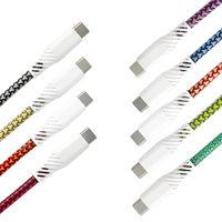 Câble de données USB-C coloré 60W à charge rapide certifié MFI, gaine en nylon, blindage tressé en PVC Dragon Skin, pour ordinateur iOS