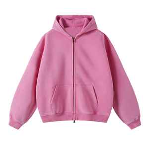 Pull-over à capuche d'hiver 100% coton pour hommes, respirant, surdimensionné, avec impression personnalisée, bouffée de logo, teint en plaine. - Product Image 5