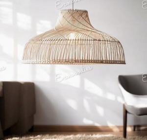 Lámpara de bambú tejida a mano moderna y sencilla lámpara colgante de mimbre para sala de estar balcón Hotel Resturent - Product Image 4