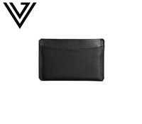 Dompet tempat kartu kulit uniseks, mewah ramping pemblokir RFID warna ganda bergaya desain terbuka untuk pria wanita tahan lama panjang pendek