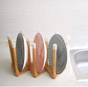 Support de séchage de bouteille de tasse en bois, verre à boire rétractable et égouttoir de bouteille de sport, support de tasse et sac en plastique - Product Image 5