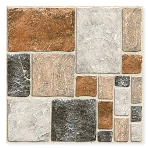 Piastrelle per pavimenti in ceramica in piastrelle 396x396 per pavimento in pietra modello Block 7 in piastrelle Premium superficie opaca rustica di Novac Ceramic
