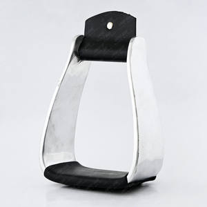 Estribo de caballo profesional, estribos anchos, estribos occidentales de aluminio de cuero atado a mano, forma de campana antideslizante, área de superficie más grande - Product Image 1