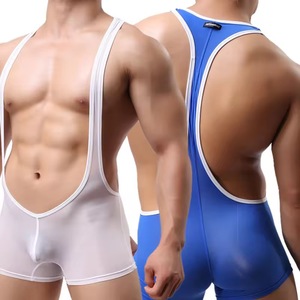 OEM ODM Custom Logo Men <strong>Gay</strong> Sexy Wrestling <strong>Singlet</strong> Low Back Open Back Bodysuit Exotic Erotic Bulge Pouch Factory Underwear - Product Image 1