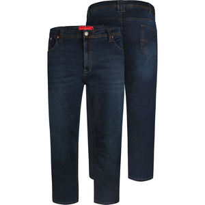 100% algodón Comfort Fit Rockford Denim Jeans oscuro azul marino jeans más tamaño zip Fly cintura botón Jean hombres Pantalones - Product Image 1
