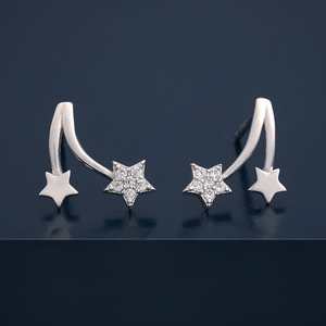92.5 <b>Silver</b> <b>Stud</b> <b>Earrings</b> Star and Number Shaped for Parties Weddings Engagements Gifts Model 183084 - Product Image 1
