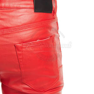 Premium Quality <b>Leather</b> <b>Pants</b> Factory Wholesale Price Customized Logo <b>Leather</b> <b>Pants</b> For <b>Men</b> - Product Image 5