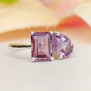 Diseño de piedra amatista, Plata de Ley 925, compromiso de boda para mujer, anillo hecho a mano, joyería fina, fiesta directa de fábrica, Febrero - Product Image 5