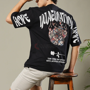 100% algodón de peso pesado Vintage Streetwear logotipo personalizado impreso Tee fabricante - Product Image 1