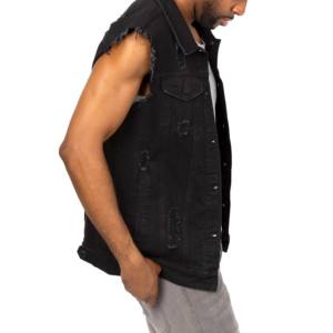 Chaleco vaquero portátil cómodo de alta calidad para hombre, última moda informal, relleno de algodón transpirable de talla grande para otoño - Product Image 4