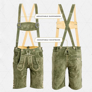 Pantalones cortos bávaros Lederhosen tradicionales para hombre al por mayor - Product Image 5