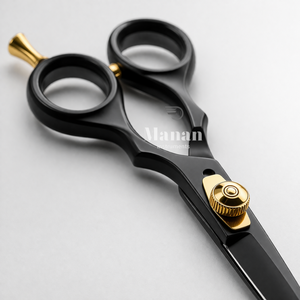 Ciseaux de barbier de qualité supérieure, 6,5 pouces, noir mat, ciseaux à cheveux en acier inoxydable, vis dorée, outil de salon OEM - Product Image 4