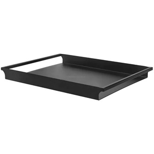 Plateau de service rectangulaire moderne en métal noir mat avec poignées, parfait pour la Table à manger, les fêtes, le rangement, la décoration de la maison - Product Image 4