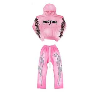 Ensemble de sport à capuche décontracté unisexe Street Wear Brand Design avec pantalons de survêtement et t-shirts Ensemble de survêtement d'hiver de grande taille pour hommes - Product Image 3