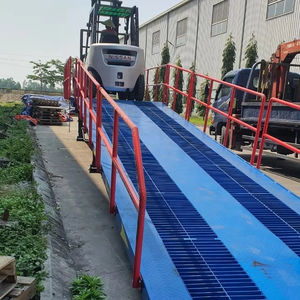 Nuevo diseño 2024 rampa de carga de contenedores de rejilla de acero de 10 toneladas con barandillas para planta de fabricación azul oscuro marca VIET THANH - Product Image 1