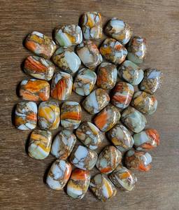 พลอยทองแดงหอยนางรมสีขาวธรรมชาติ10X14mm เทอร์ควอยซ์ทรงรีขัดเงาสูงพลอยหลังแบนหลวมสำหรับทำขายส่ง - Product Image 5