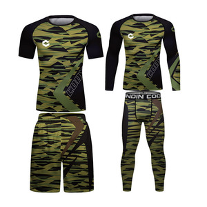 T-shirt de compression personnalisé OEM pour hommes, séchage rapide, UPF50, respirant, rashguard de gym BJJ MMA à manches longues - Product Image 3