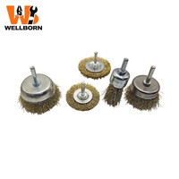Ensemble de 5 brosses métalliques pour perceuse - Brosse en acier ondulé, brosse en forme de roue et kit d'outils de qualité industrielle pour l'élimination de la rouille et le polissage