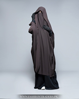 Khimar Hijab respirant monocouche à manches longues avec rabat, marron, en polyester léger, modeste, fait main, dernière collection, qualité supérieure, vente en gros OEM