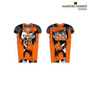 Uniforme de fútbol americano con cuello en V, cómodo y con logotipo personalizado, Impresión de doble capa, malla para jóvenes, venta al por mayor - Product Image 4