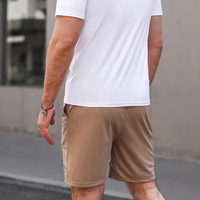 Conjunto de Verano para Hombre de Dos Piezas, Camisa de Manga Corta y Pantalones Cortos de Tejido de Punto de Algodón/Poliéster, Personalizado con Impresión por Transferencia de Calor, Secado Rápido