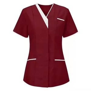 2024 nouvel hôpital lavage des mains vêtements hauts pur coton peau amical soins infirmiers travail vêtements hauts serveur uniforme vêtements de travail - Product Image 2