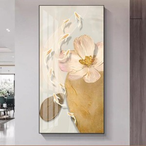 Living Room Entrance Decoration Modern Luxury Aluminum Alloy Vertical Abstract Hanging <strong>Light</strong> Eco-Friendly UV Printed <strong>Canvas</strong> - Product Image 3