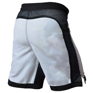 Shorts de boxe personnalisés avec logo, dernier design, vente en gros, légers, en spandex/polyester, séchage rapide, respirants pour hommes - Product Image 4