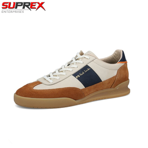 Suprex Enterprises Tan Gum Dover Sneakers Confortables Antidérapantes Haute Qualité Tige en Cuir Véritable Imprimé Léopard Personnalisées - Product Image 4
