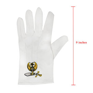 Gants maçonniques pas chers de qualité supérieure Vente en gros Gants maçonniques Regalia en pur coton Gants de chevaliers maçonniques en coton blanc - Product Image 2