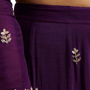 Costume de palazzo brodé de paillettes violettes avec Dupatta Vente en gros de vêtements ethniques OEM pour femmes Fournisseur en vrac Mode personnalisée - Product Image 6