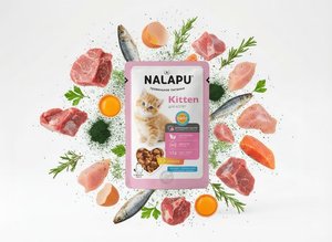 NALAPU Nourriture humide pour chatons en pochette, Sauce au poulet, Haute teneur en viande, Vitamines, Minéraux, Sans céréales, Biologique, Sans OGM, Pour chatons en croissance - Product Image 5
