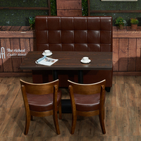 Ensemble table basse en bois de couleur personnalisée 4 chaises table à manger pour restaurant et hôtel