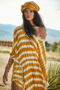 Tela de Alta Calidad Ecológica de Algodón con Encaje y Tinte Anudado, Estilo Bohemio, Largo Midi para Vestidos Personalizados y Ropa de Playa, Corte Holgado - Product Image 2