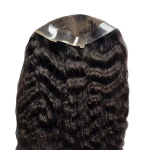 Cheveux Remy pour femmes, dentelle suisse, style vague profonde et vague naturelle, technique monofilament, Taz Hair Bd, dentelle indienne, base PU - Product Image 2