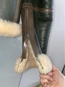 Blouson aviateur en cuir véritable de mouton retourné pour femme, couleur personnalisée sur mesure, fabriqué à la main, teint RAF, séchage rapide - Product Image 5