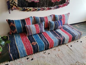 Ensemble de canapé Oriental Home avec éponge en coton de qualité 200x80x20 cm Coussins et oreillers en tissu de lin personnalisables Techniques tissées - Product Image 2