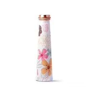 Botella de agua con estampado de mariposa de cobre puro 100% 1000ml Botellas de cobre no tóxicas, sin BPA, a prueba de fugas, a prueba de óxido y duraderas - Product Image 5