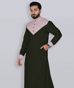 Robe Ethique Musulmane Traditionnelle Style Qatar Thobe de Prière pour Homme Costume à Blocs de Couleurs Brillants pour Hommes Islamique Vente Chaude Vêtements pour Hommes Jubbah - Product Image 5