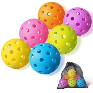 Lot de 6 balles de pickleball en plastique 40 trous avec logo personnalisé pour l'entraînement et le divertissement des enfants Sports de raquette - Product Image 2