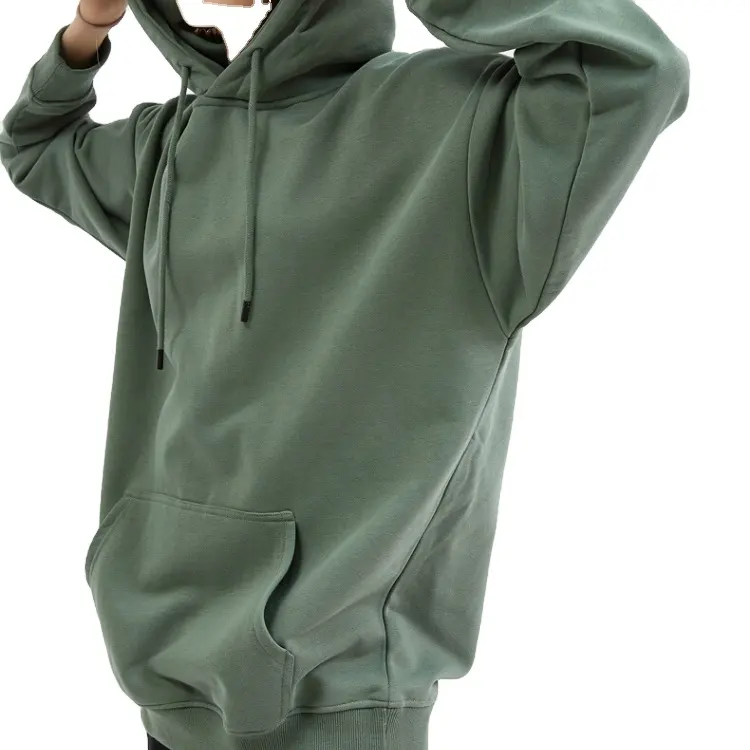 Wholesale cotton mens back reverse fleece huddie custom oversized hoodies with double contrast stitch hoodie for men