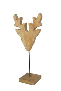 กวางเรนเดียร์ไม้ทำจากไม้มะม่วงพร้อมขาตั้งสำหรับตกแต่งโต๊ะของตกแต่งคริสต์มาสสำหรับเทศกาลคริสต์มาส - Product Image 6