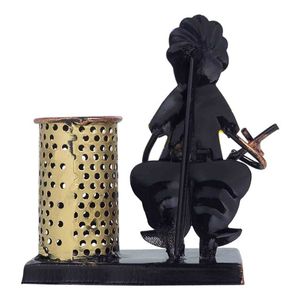 Soporte de pluma de madera duradero ligero púrpura y amarillo vintage con forma cuadrada para uso en la oficina o el hogar - Product Image 4