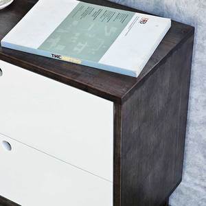 Mesita de noche de madera de caucho de 60x30x55cm con 2 cajones TDG68025 Muebles de dormitorio - Product Image 4