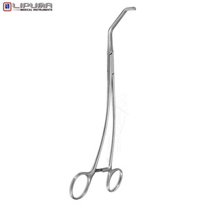 Abrazadera vascular Satinsky atraumática, 30mm, mandíbulas de estilo DeBakey en ángulo, vástagos curvos de acero inoxidable, 10 pulgadas, 25cm, instrumentos médicos - Product Image 2