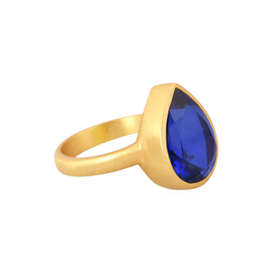 Bague en laiton dernier modèle bijoux tendances vente en gros de doublet quartz tanzanite bague en pierres précieuses pour femme cadeau pour elle - Product Image 4