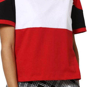 T-shirt en coton oversize pour femme, coupe décontractée, col rond, t-shirt uni, fournisseur en gros - Product Image 5