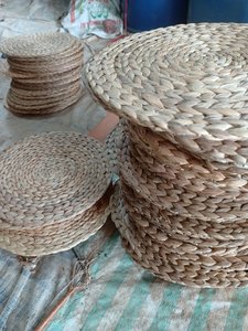 Servicio de mimbre ecológico hecho a mano, venta al por mayor, Mantel Individual de ratán cuadrado personalizado de agua redonda, hierba tejida, Jacinto de paja - Product Image 2