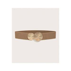 Ceinture élastique pour femme avec boucle dorée, ceinture pour veste, ceinture pour chemise, ceinture pour robe - BEIGE - Product Image 3