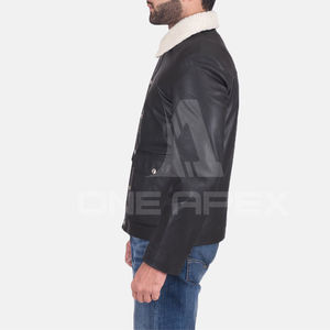 Chaqueta de cuero de calle de buena calidad 2025 para hombre, chaqueta de cuero de Color personalizado 100% para hombre a la venta - Product Image 4